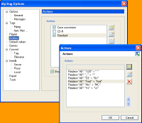 Settings for case conversion and replacing within tags and filenames